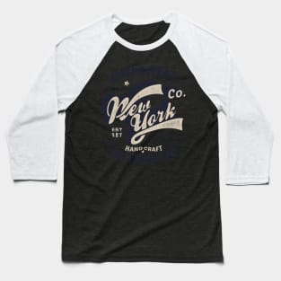 New York swoosh typography distressed Baseball T-Shirt